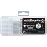 Artline Decorite Markers | White, Gold, Silver, Bronze Set | 4-Pack